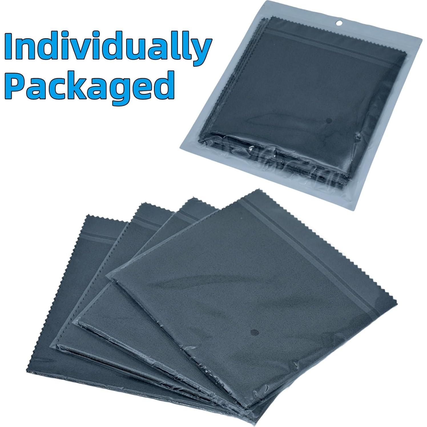 Paquete de 4 paños de limpieza de microfibra 30.48cm negro