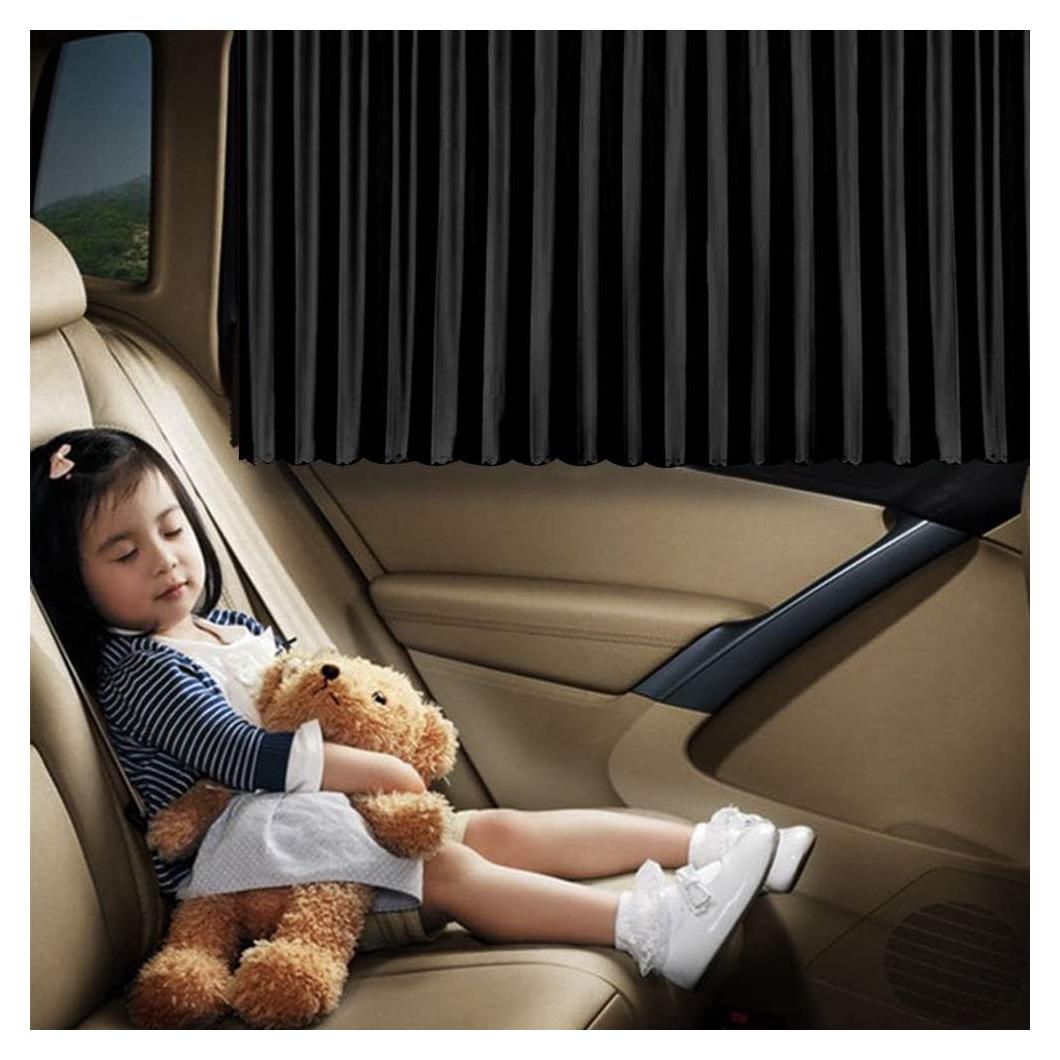 Cortinas Sombra para Ventana de Auto Ovege 2pcs Negro Opaco
