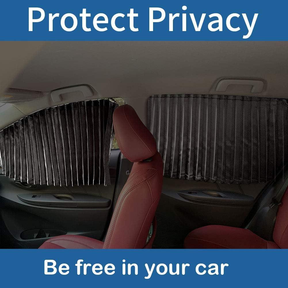 Cortinas Sombra para Ventana de Auto Ovege 2pcs Negro Opaco