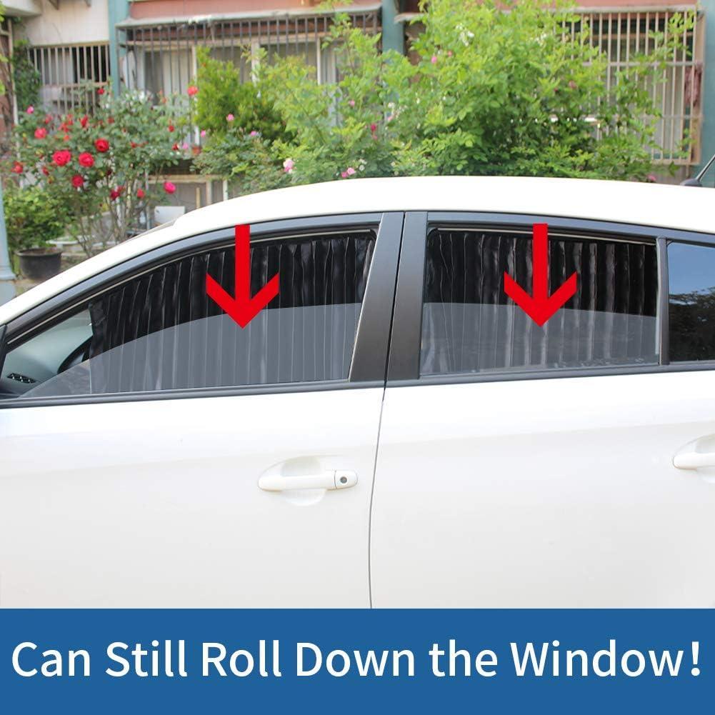 Cortinas Sombra para Ventana de Auto Ovege 2pcs Negro Opaco
