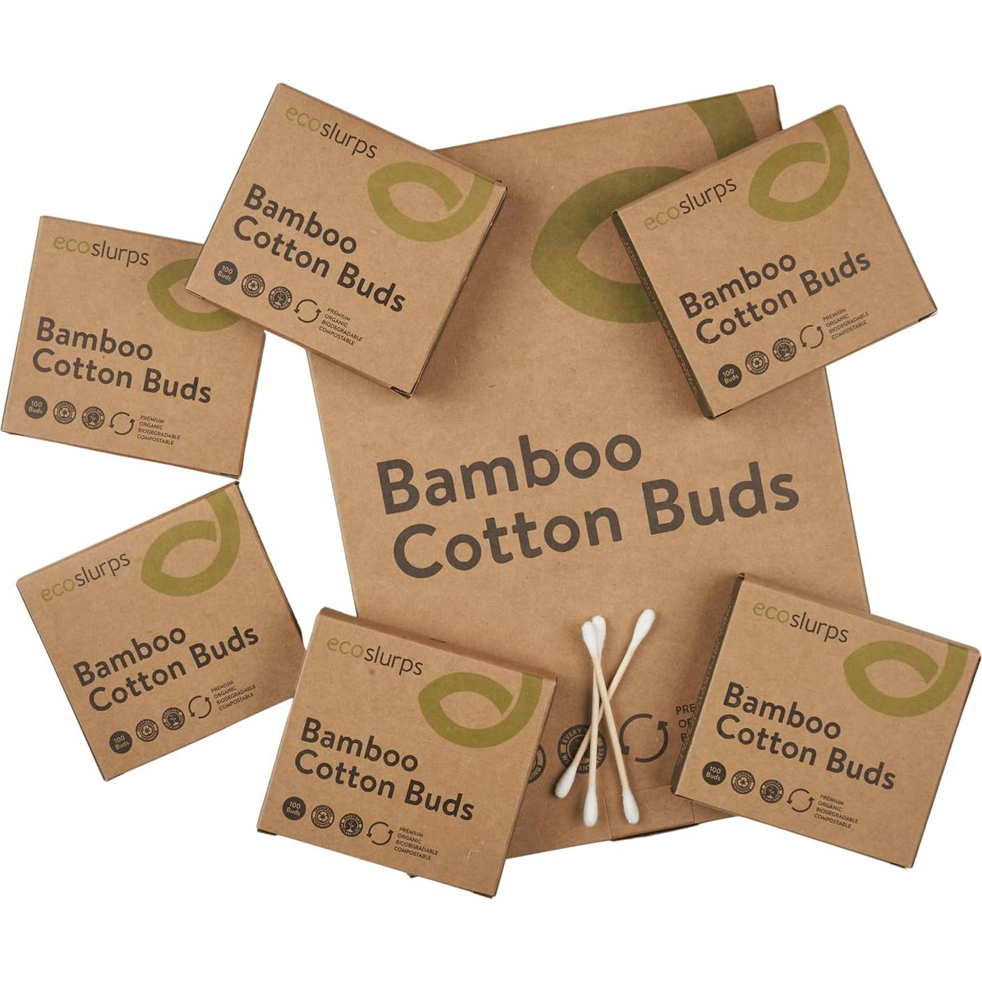 Bastones de Algodón de Bambú EcoSlurps - 600 Unidades Biodegradables