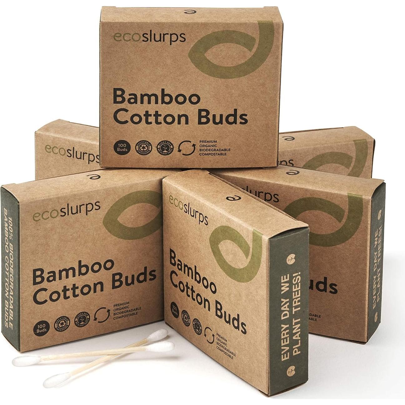 Bastones de Algodón de Bambú EcoSlurps - 600 Unidades Biodegradables