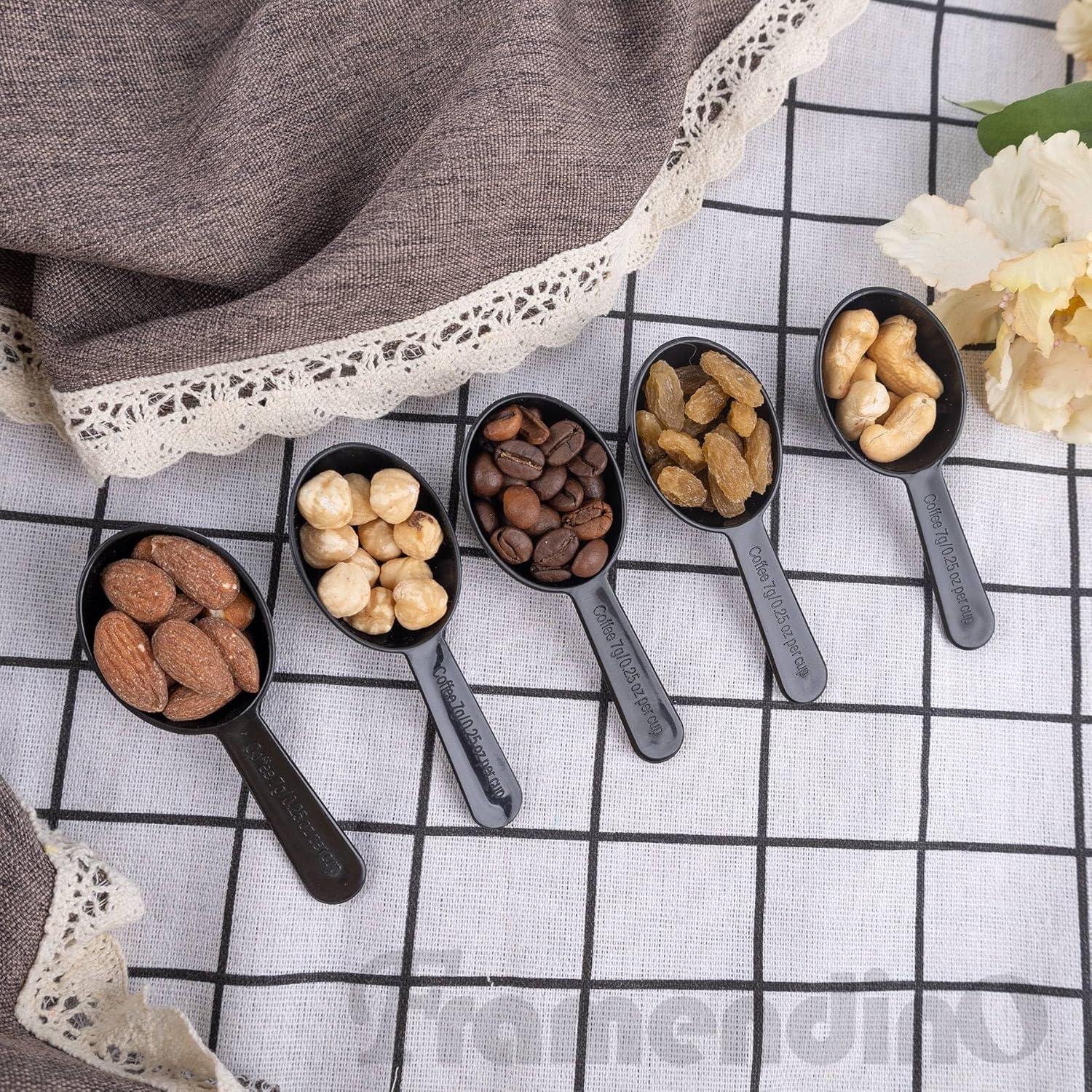 Cucharas Medidoras de Plástico Framendino 5 Pcs 7g Negro