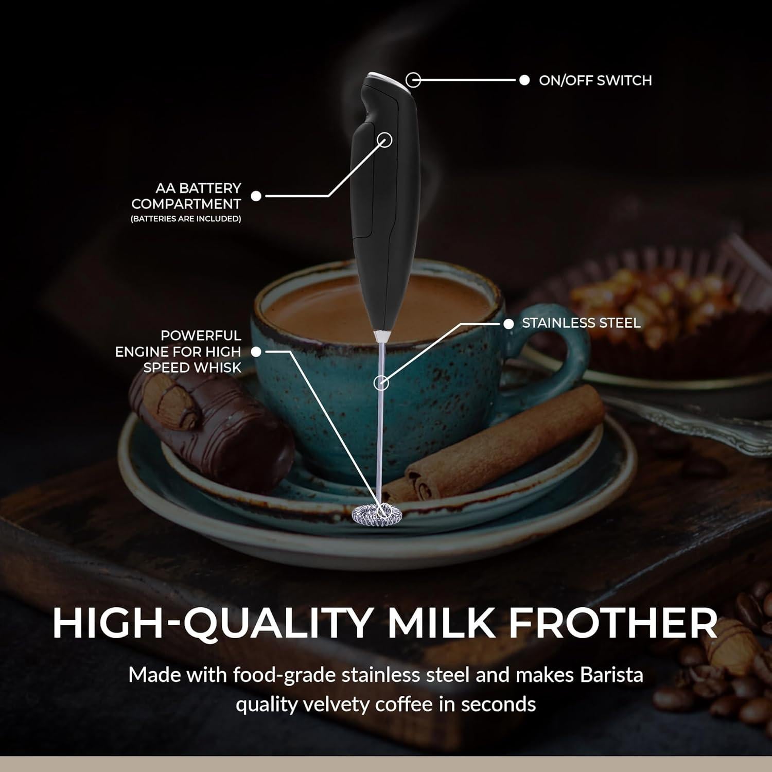 Espumador de Leche Eléctrico ChefWave CW-MFB - Acero Inoxidable