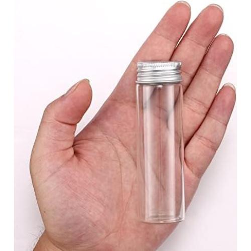 12 Tarros de Especias de Vidrio TOBWOLF 50ml con Tapa de Aluminio