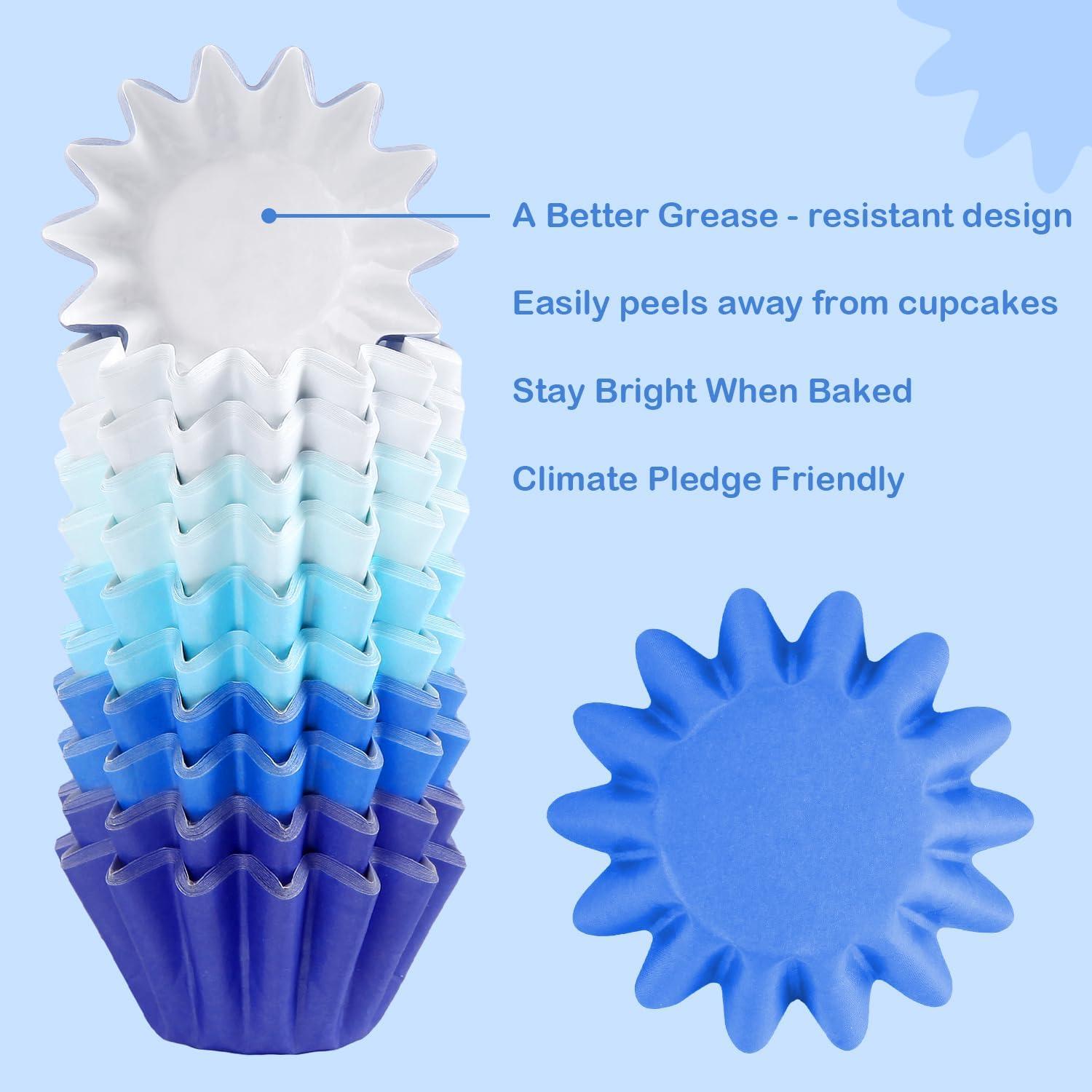 Forros de Cupcake Quera 200 Pcs Azul 3x3 cm Resistentes