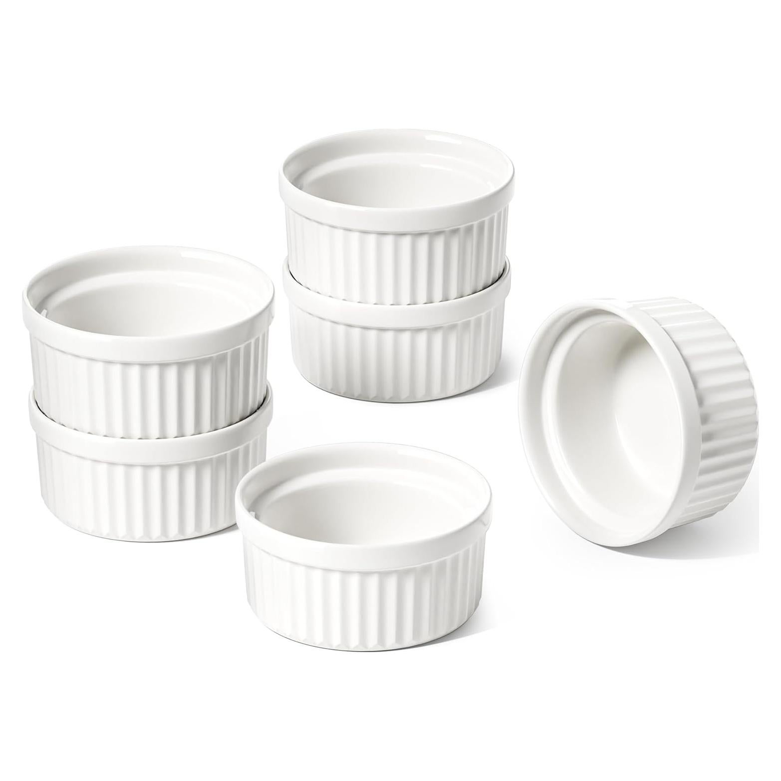 Tazas para Salsa LE TAUCI 2 oz Cerámica Blanca Set de 6