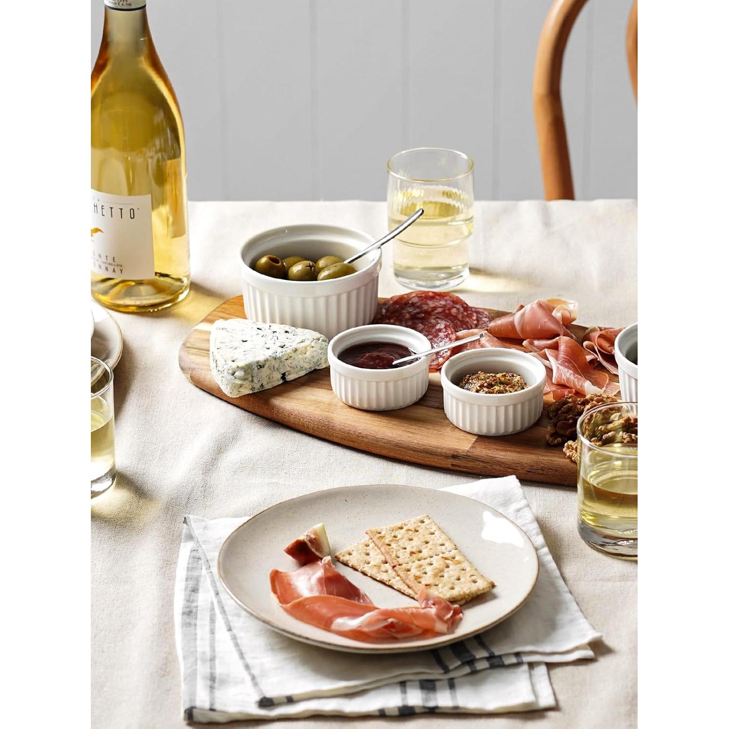 Tazas para Salsa LE TAUCI 2 oz Cerámica Blanca Set de 6