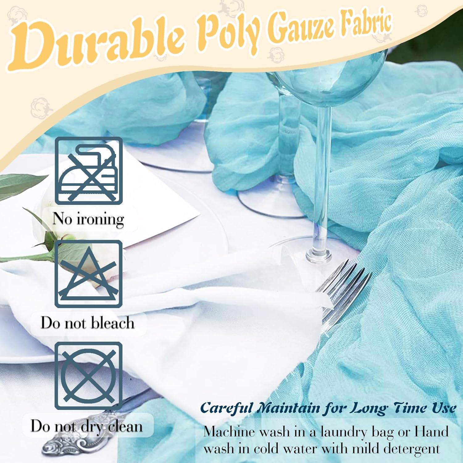 Corredor de Mesa de Gasa Azul Bebé 88.9x304.8 cm Waligoy