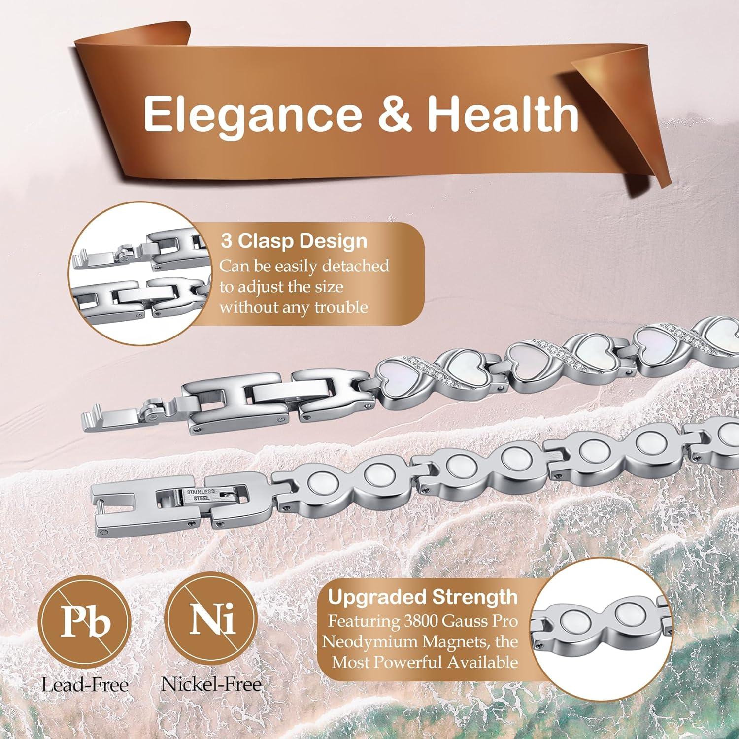 Pulsera Magnética Feraco para Mujeres con 3800 Gauss