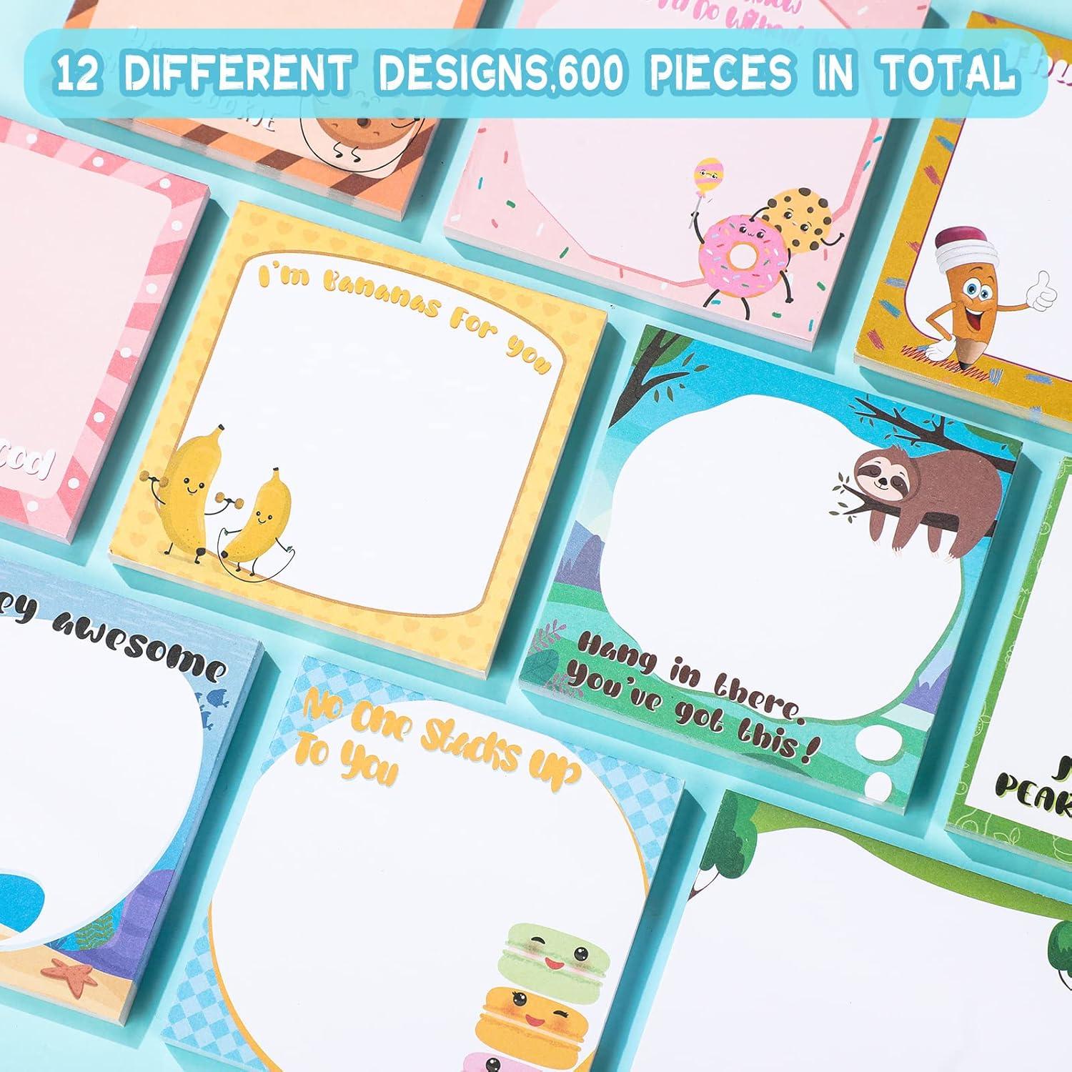 12 Notas Adhesivas Motivacionales Geyee 7.62x7.62 cm Divertidas