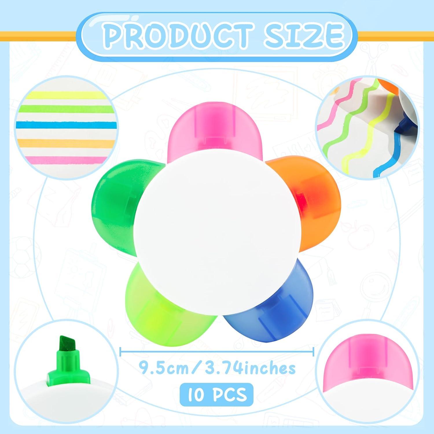 10 Marcadores Fluorescentes en Forma de Flor SAYAYA Multicolor