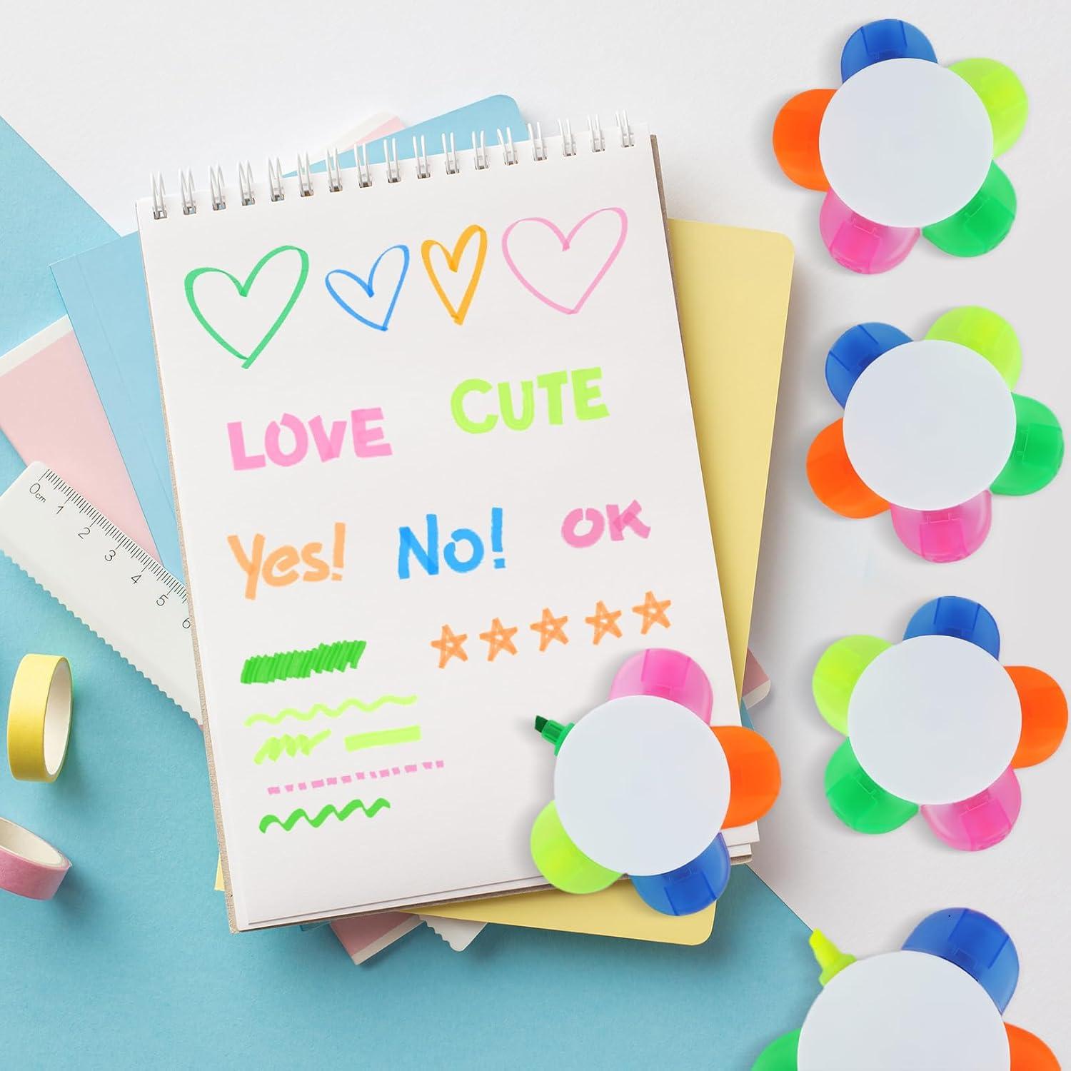 10 Marcadores Fluorescentes en Forma de Flor SAYAYA Multicolor