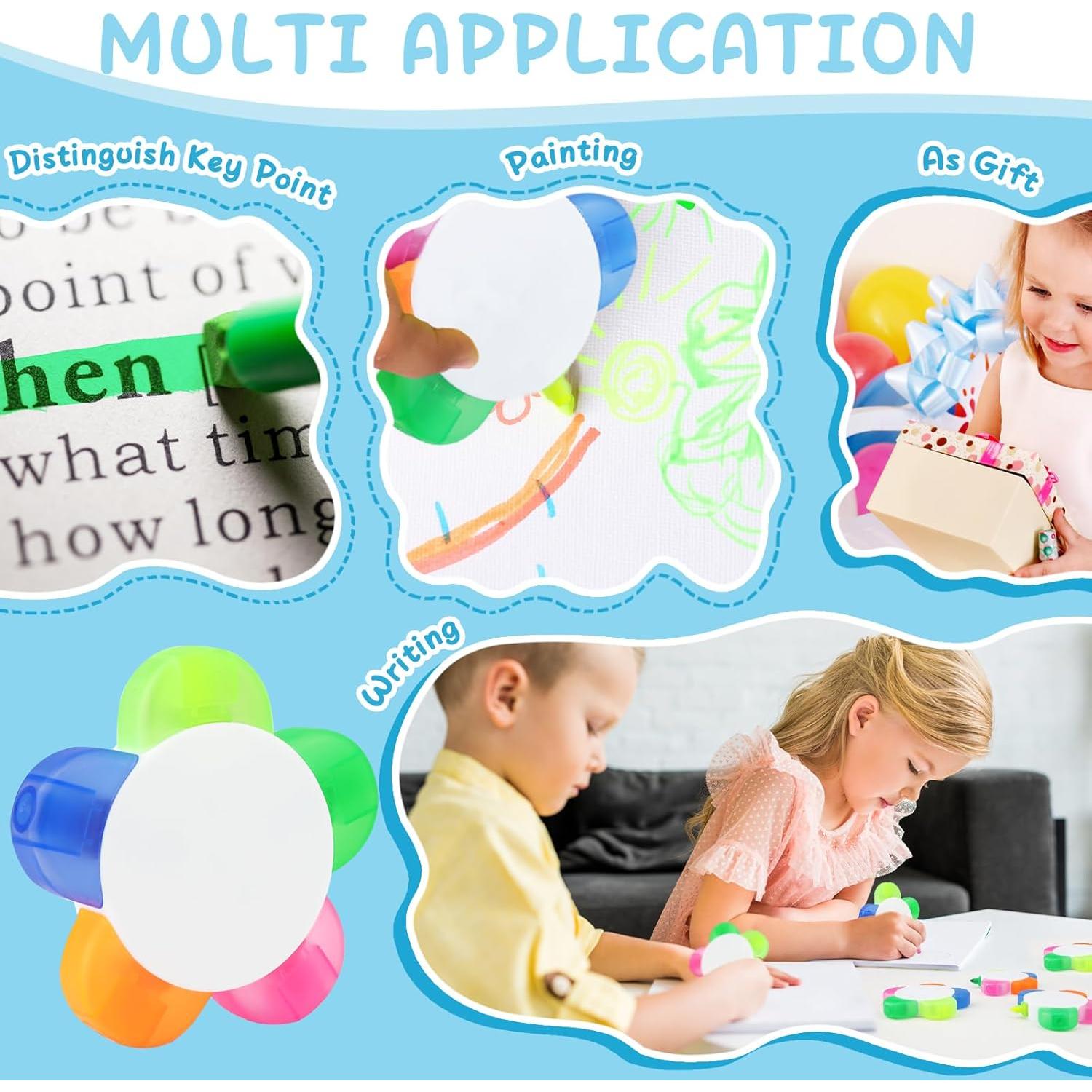 10 Marcadores Fluorescentes en Forma de Flor SAYAYA Multicolor