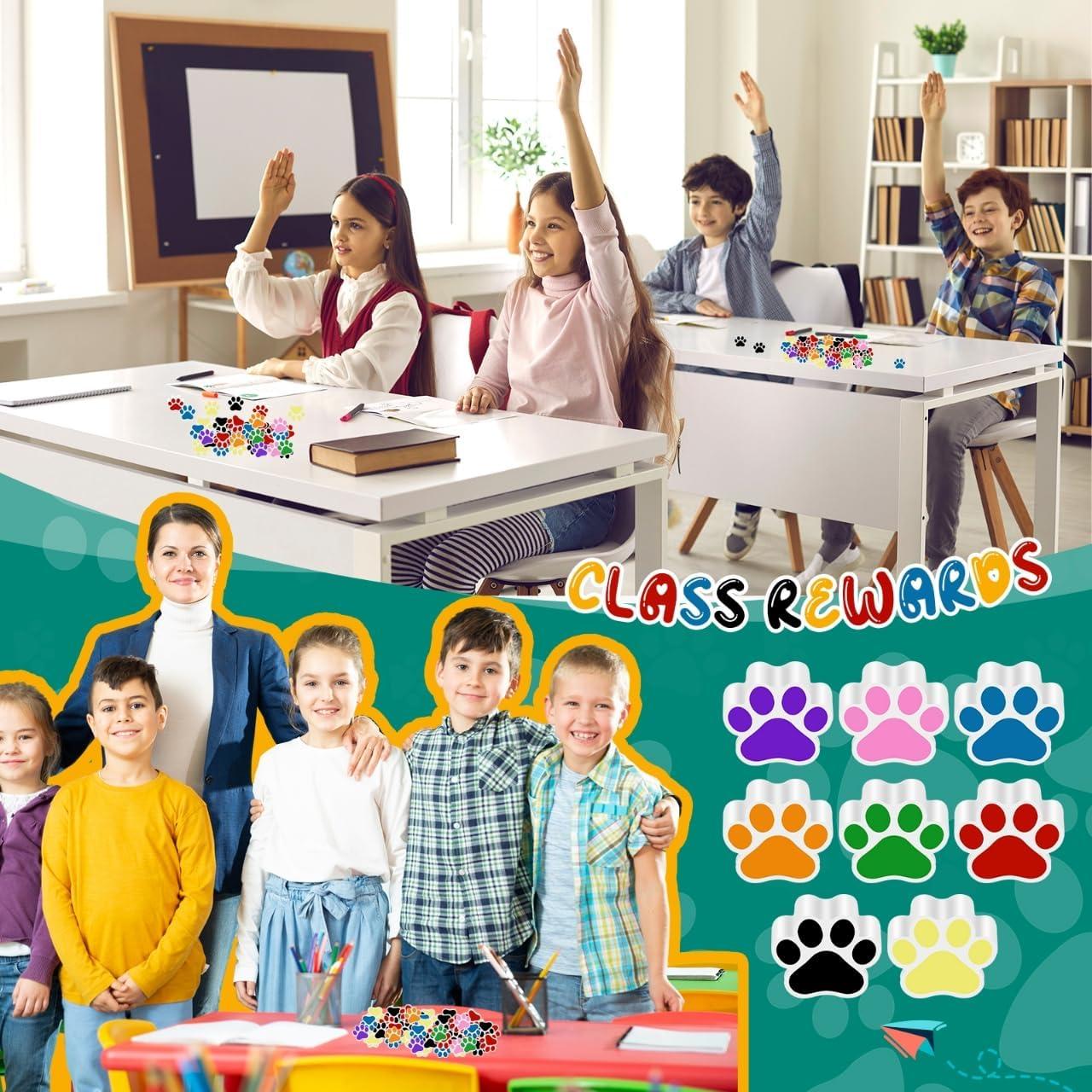 48 Borradores Huella de Perro Weecent 2x2cm 8 Colores