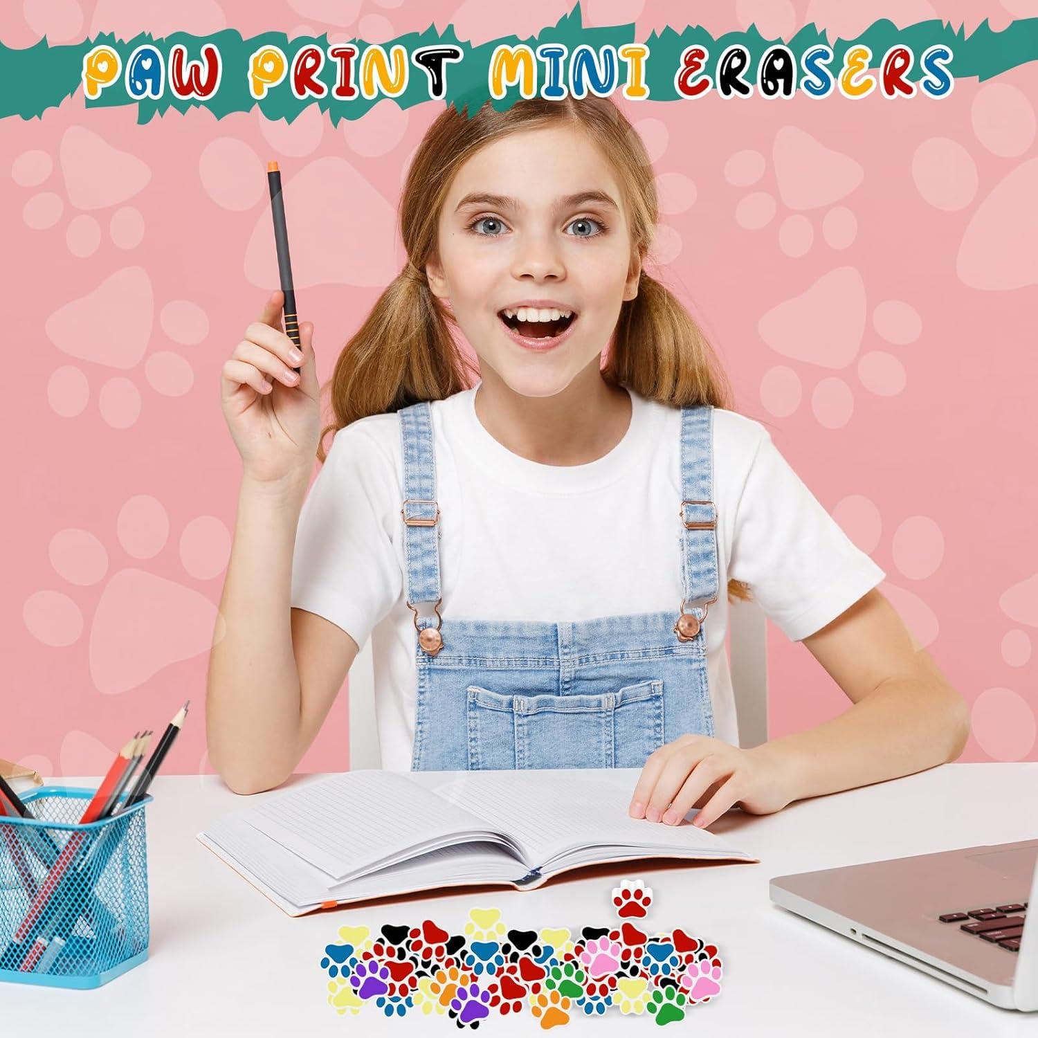 48 Borradores Huella de Perro Weecent 2x2cm 8 Colores