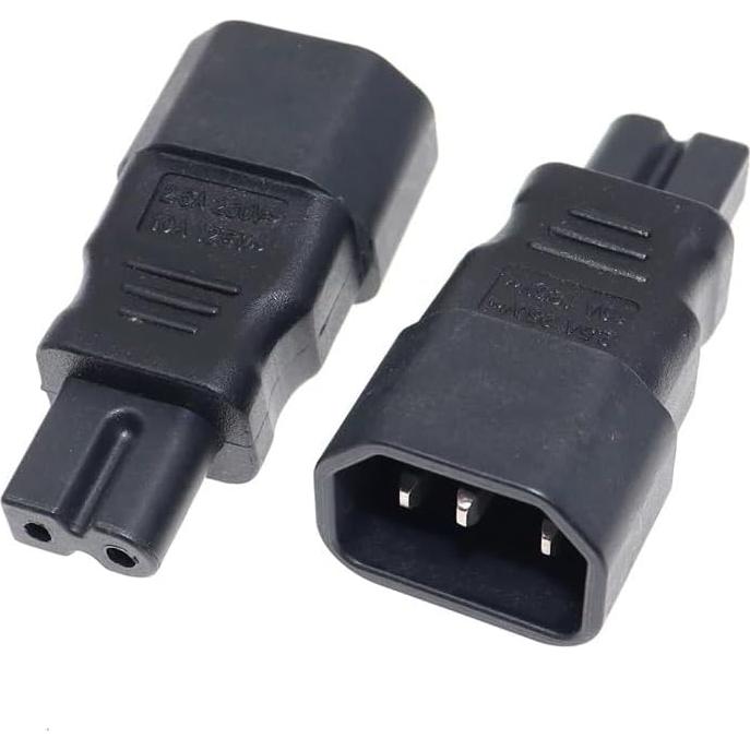 Adaptador Polarizado C14 a C7 Toptekit 10A 125V Negro
