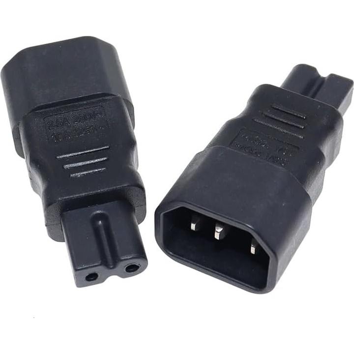Adaptador Polarizado C14 a C7 Toptekit 10A 125V Negro