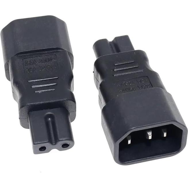 Adaptador Polarizado C14 a C7 Toptekit 10A 125V Negro