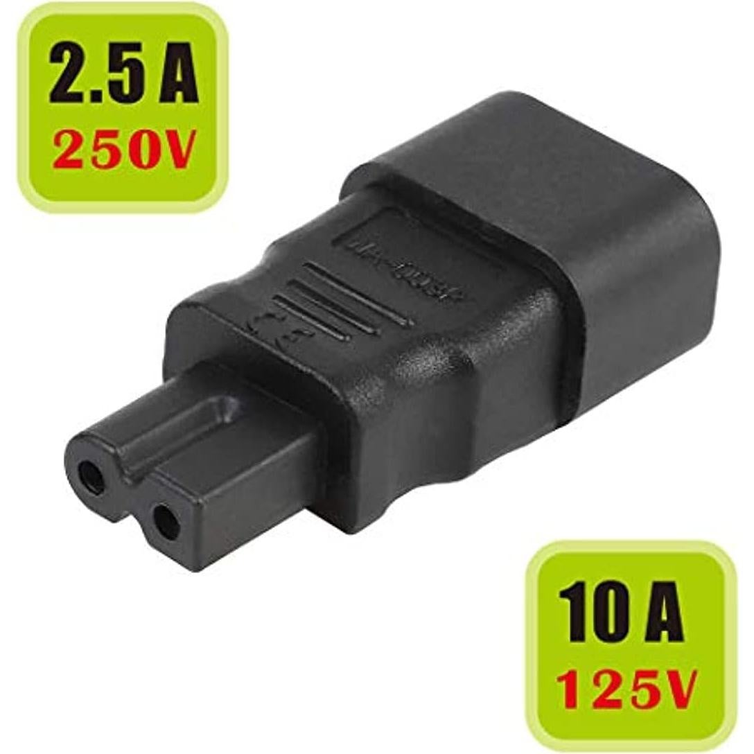 Adaptador Polarizado C14 a C7 Toptekit 10A 125V Negro