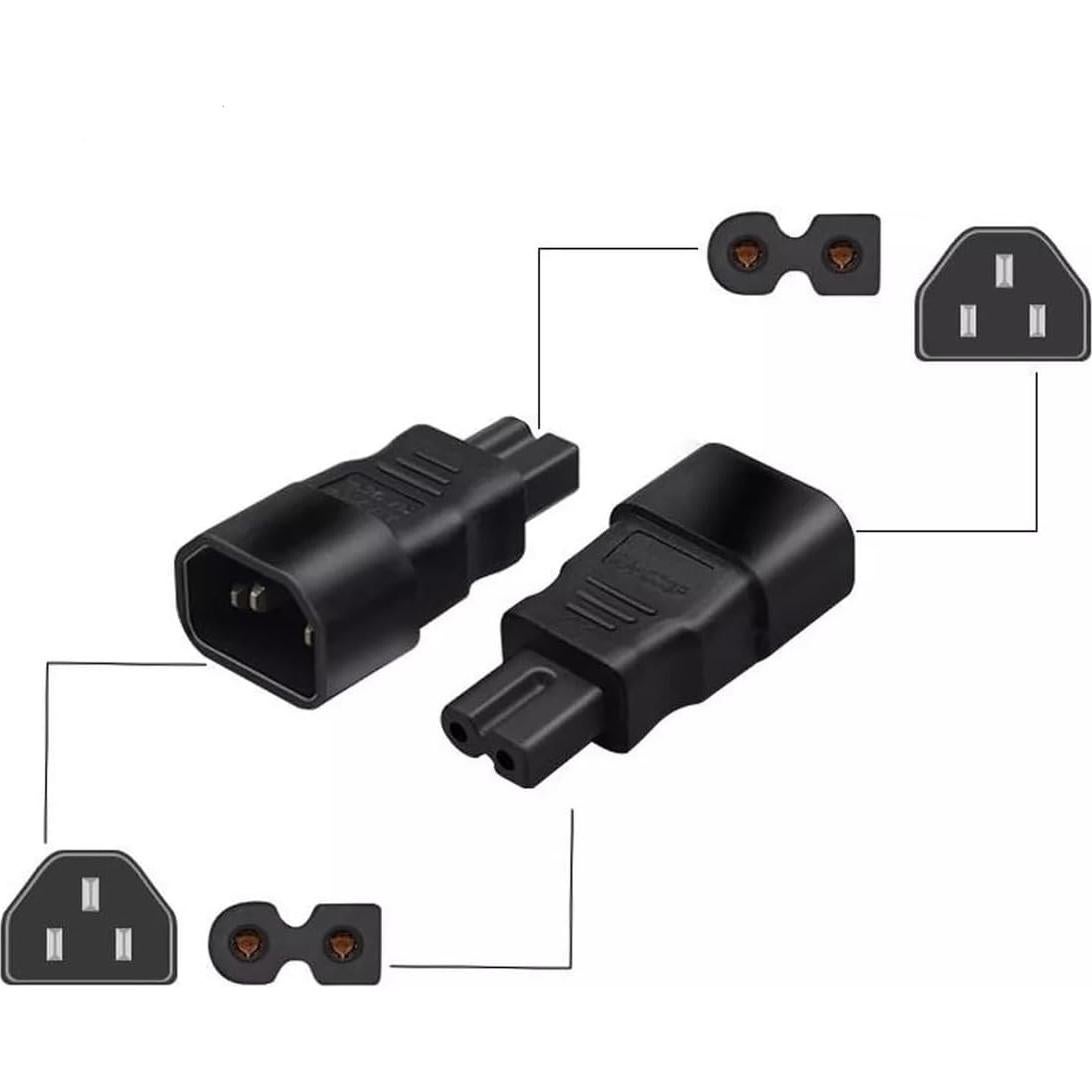 Adaptador Polarizado C14 a C7 Toptekit 10A 125V Negro