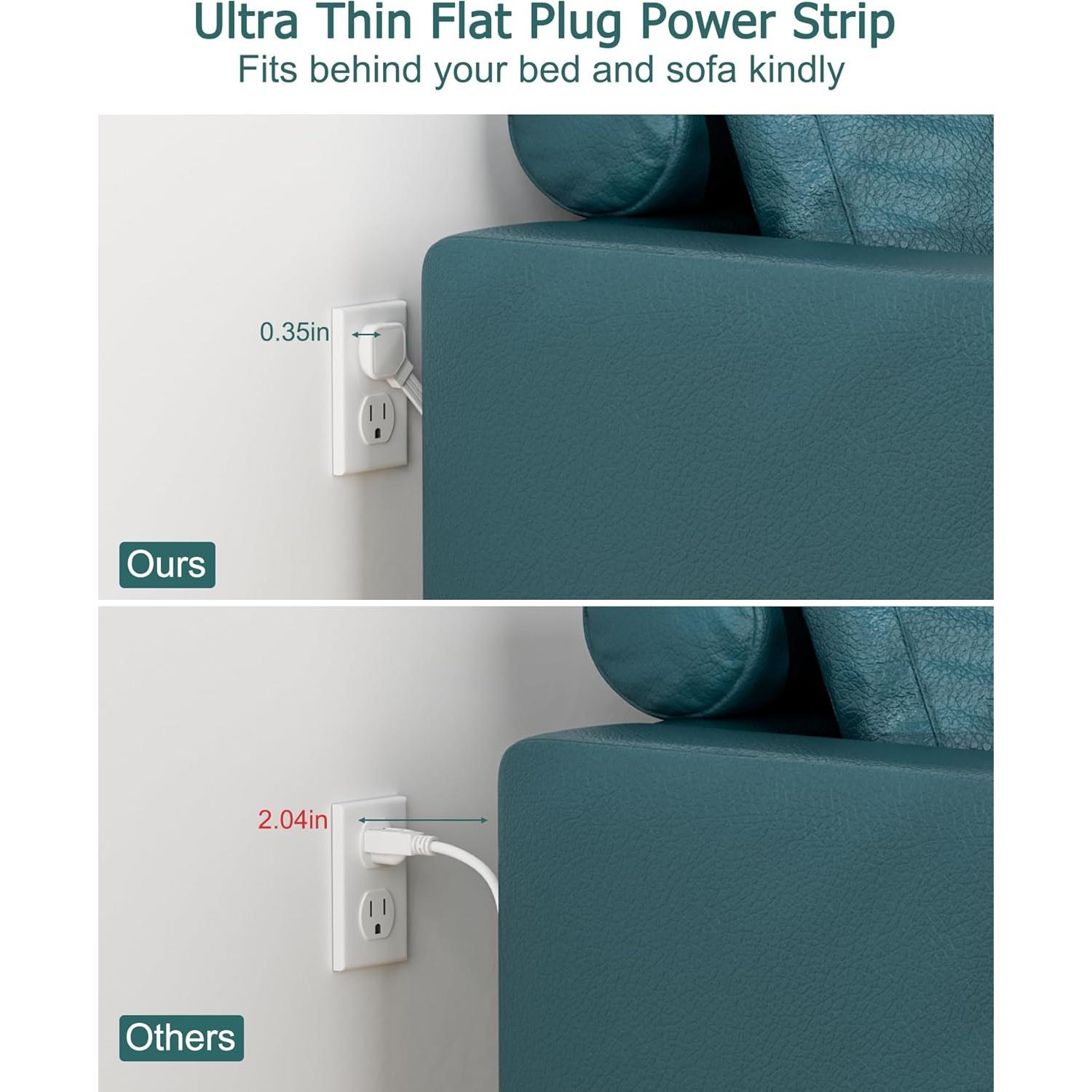 Regleta de Enchufes BsrDyb 1.52m 6 Tomas Ultra Plano