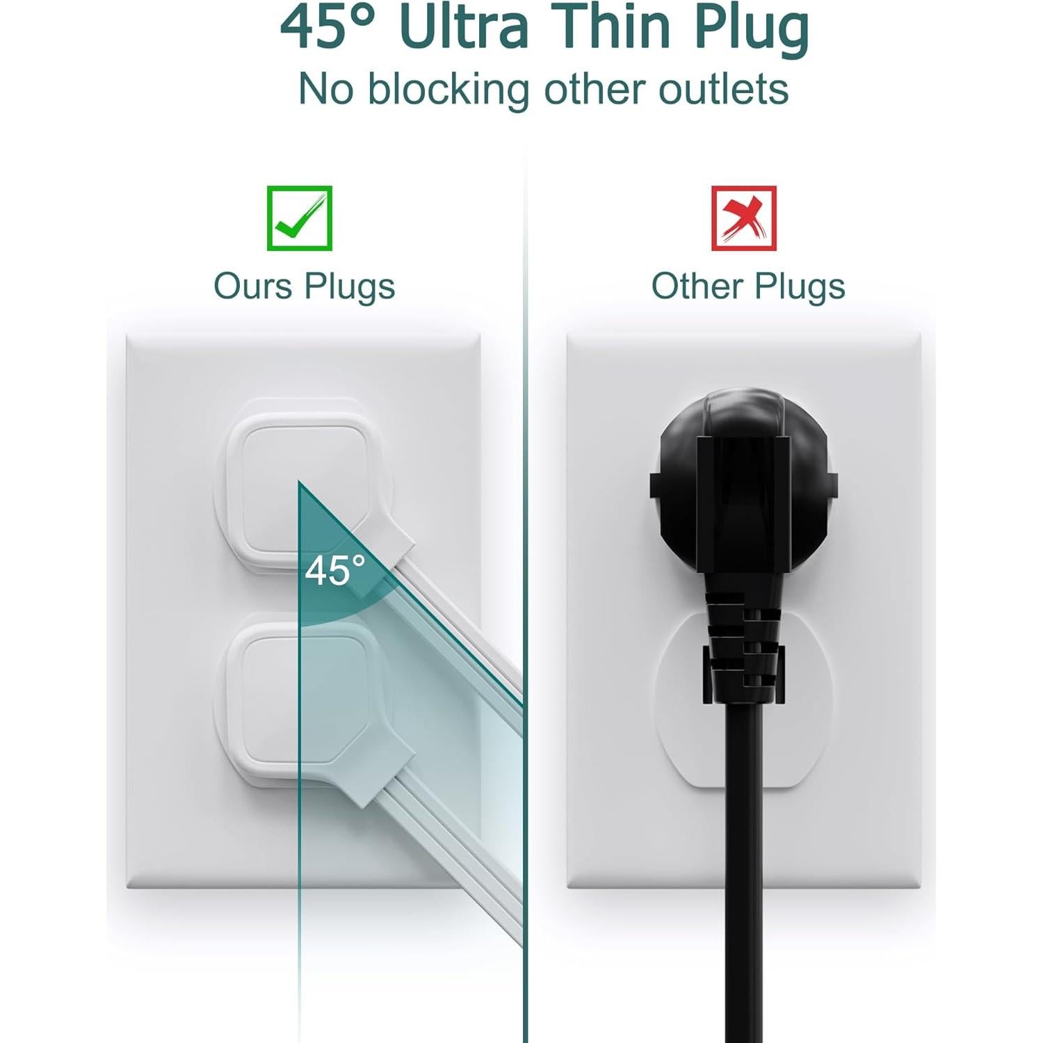 Regleta de Enchufes BsrDyb 1.52m 6 Tomas Ultra Plano