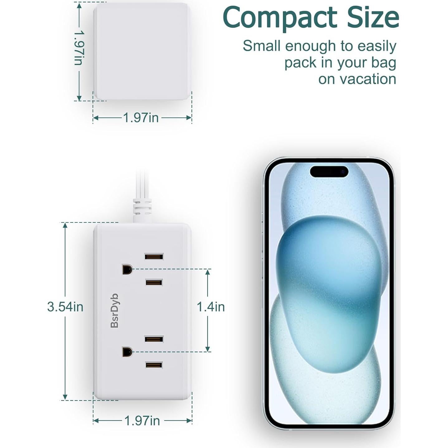 Regleta de Enchufes BsrDyb 1.52m 6 Tomas Ultra Plano