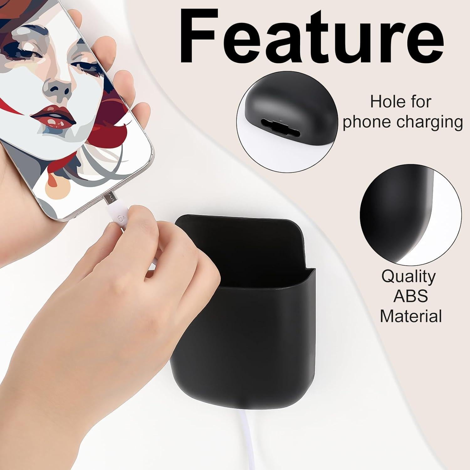 Soporte de Control Remoto ZhouBoat 12 Pcs Negro Autoadhesivo