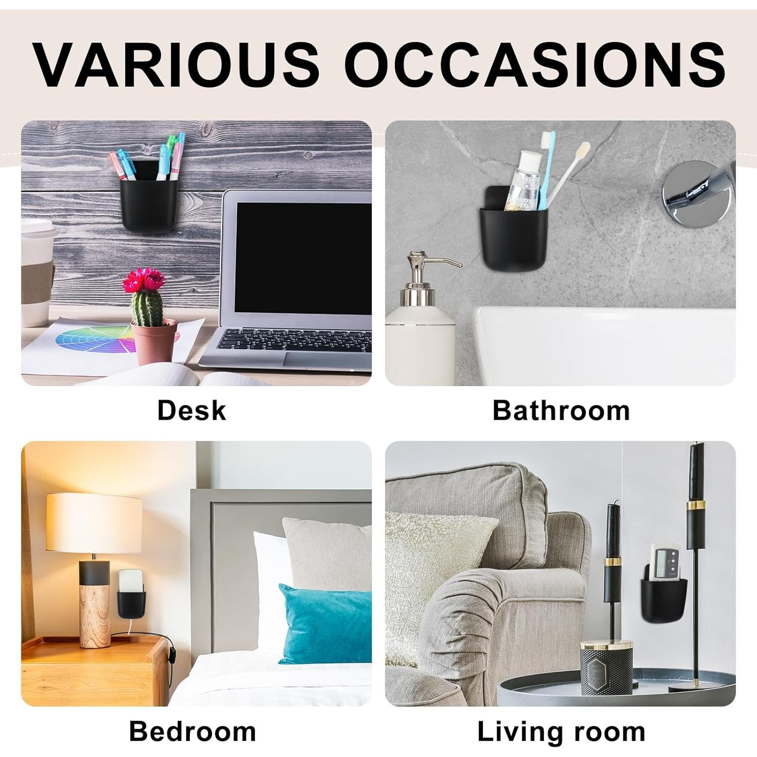 Soporte de Control Remoto ZhouBoat 12 Pcs Negro Autoadhesivo