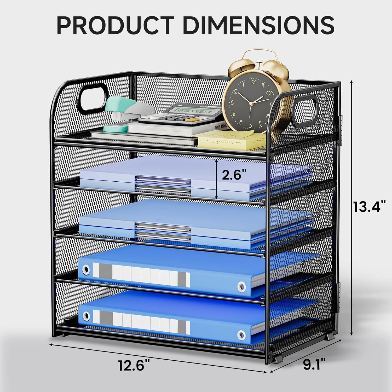 Organizador de Papel Kinkota 5 Niveles Metal Negro 32x23cm