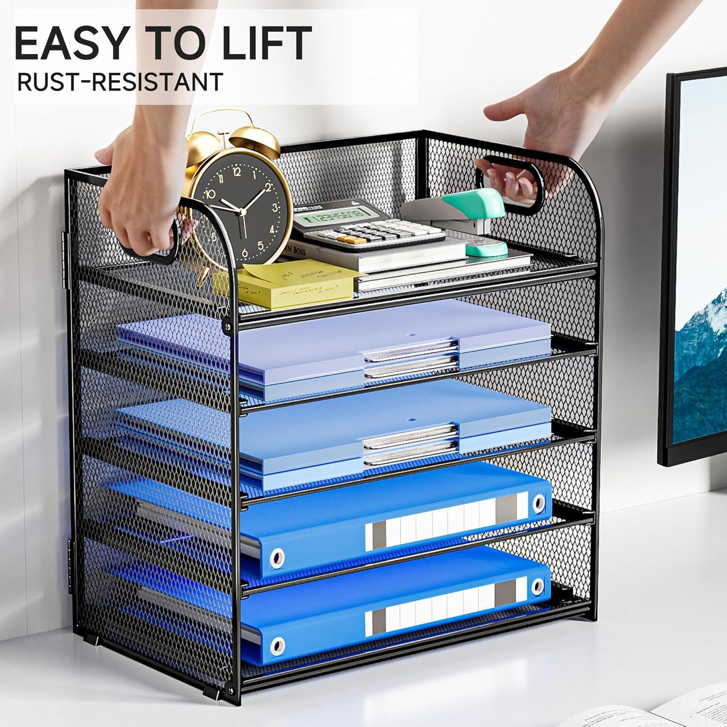 Organizador de Papel Kinkota 5 Niveles Metal Negro 32x23cm