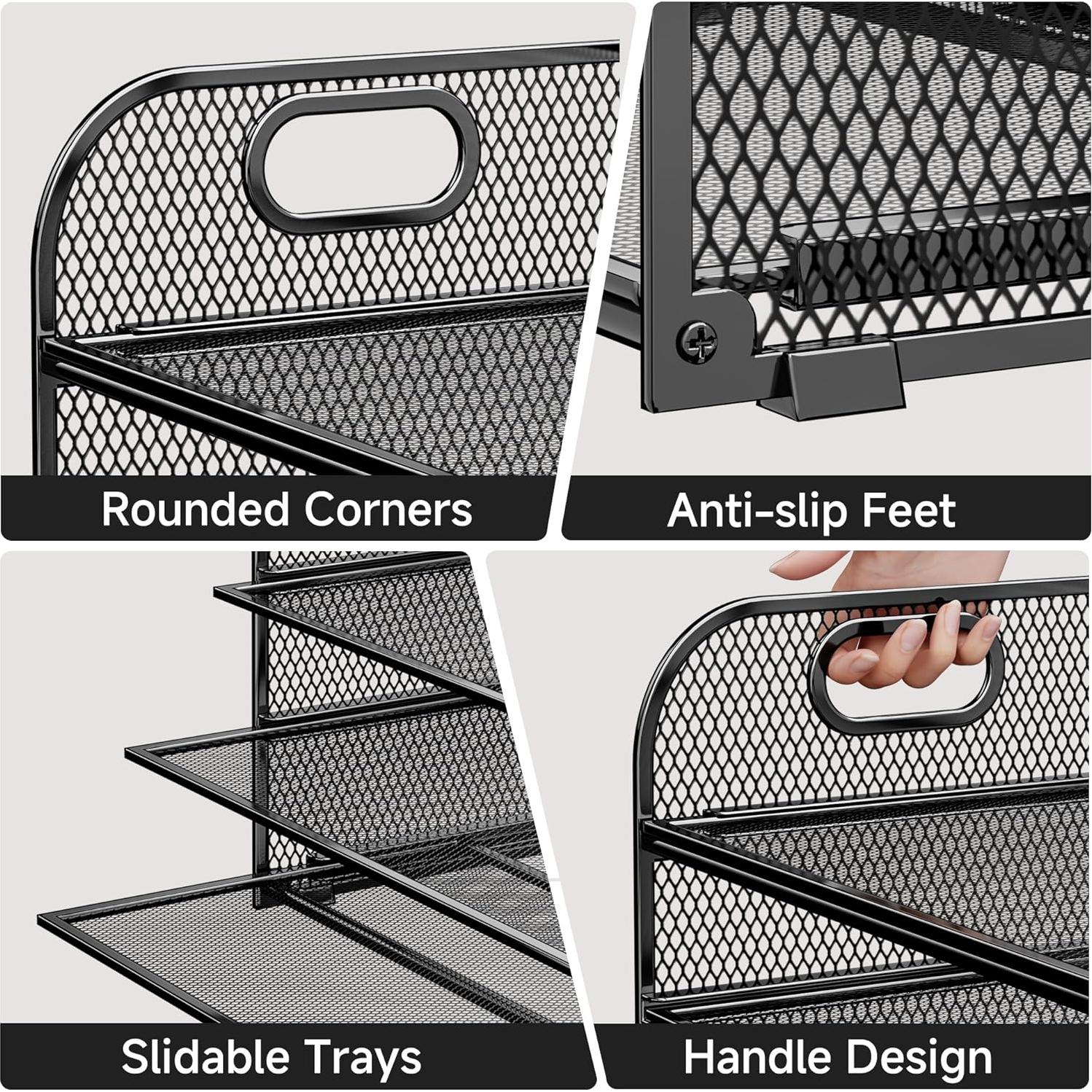 Organizador de Papel Kinkota 5 Niveles Metal Negro 32x23cm