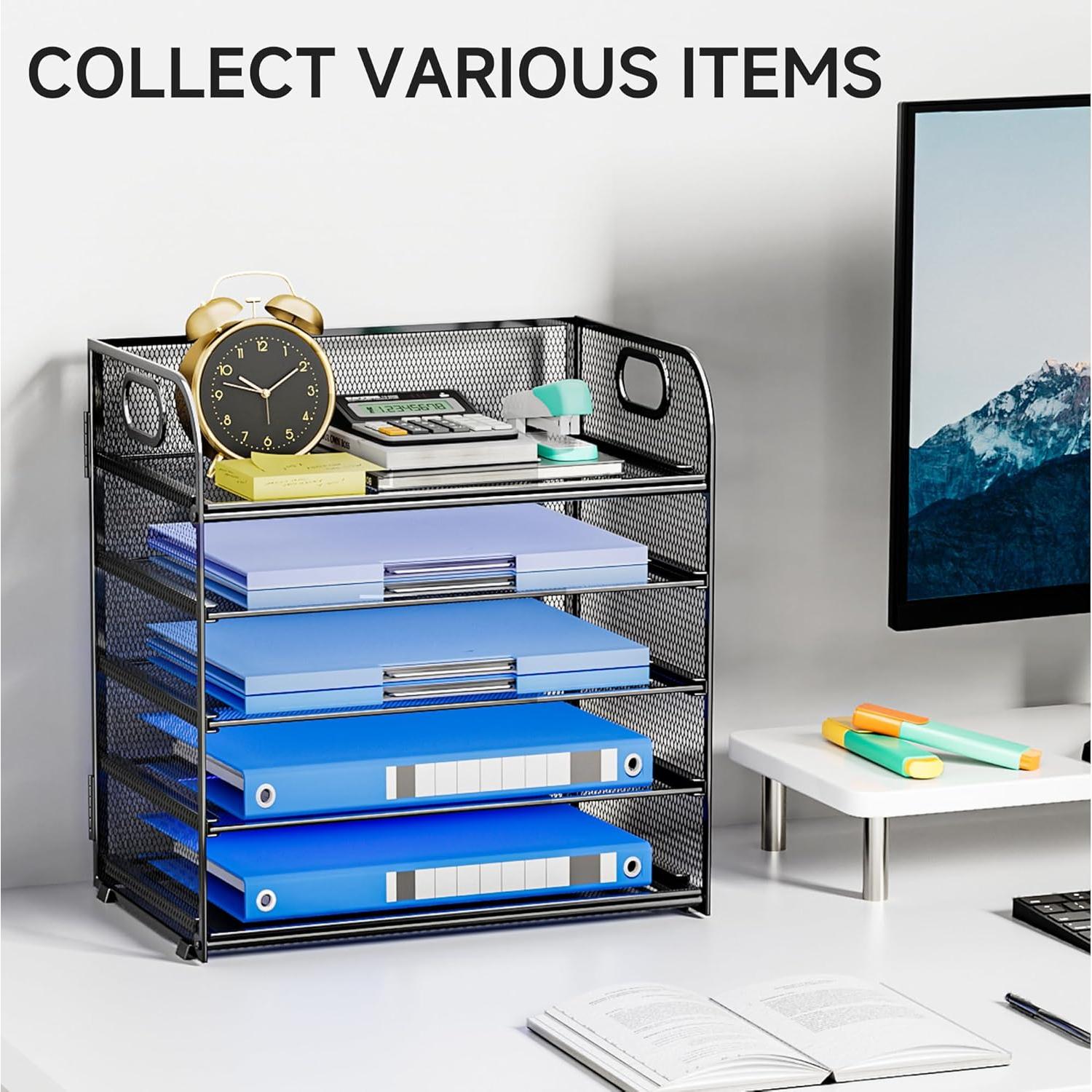 Organizador de Papel Kinkota 5 Niveles Metal Negro 32x23cm