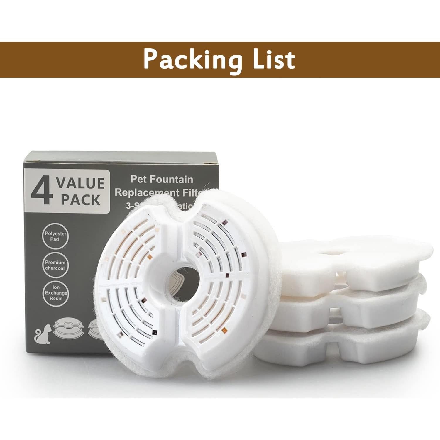 Filtros de Agua para Gatos Opeth - Paquete de 4 Filtros de Carbono