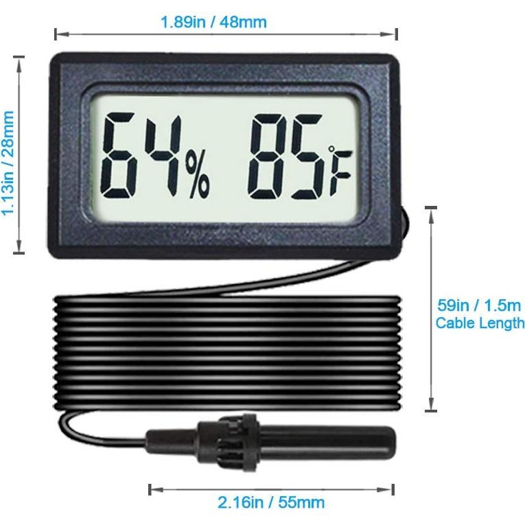 Paquete de 2 Termómetros Higrómetros Digitales Veanic LCD