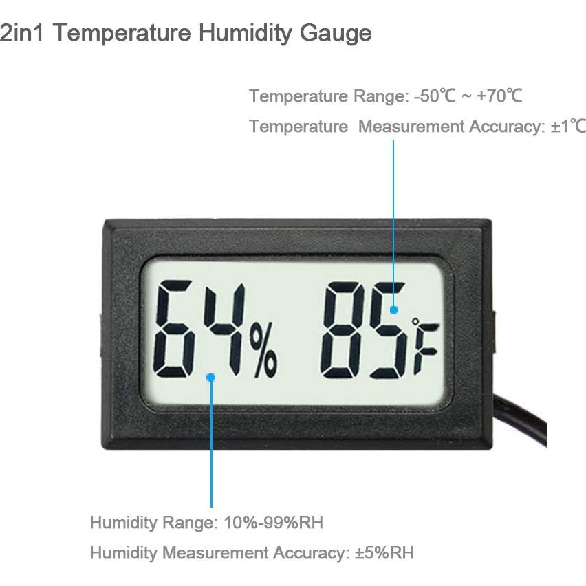 Paquete de 2 Termómetros Higrómetros Digitales Veanic LCD