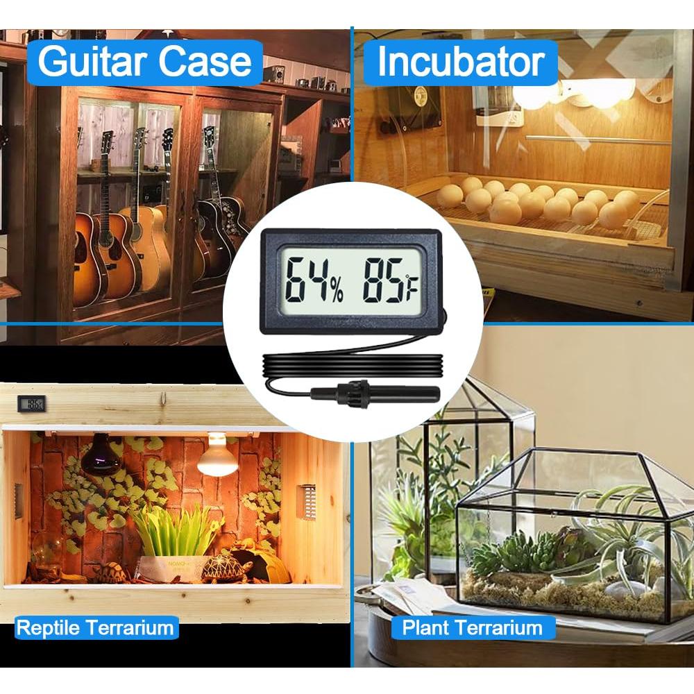 Paquete de 2 Termómetros Higrómetros Digitales Veanic LCD