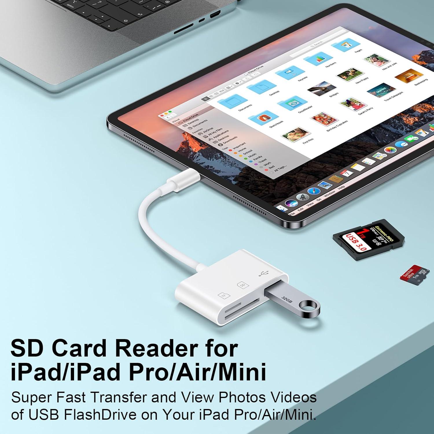 Lector de Tarjeta SD USB C NonoUV 3 en 1 para iPhone y iPad