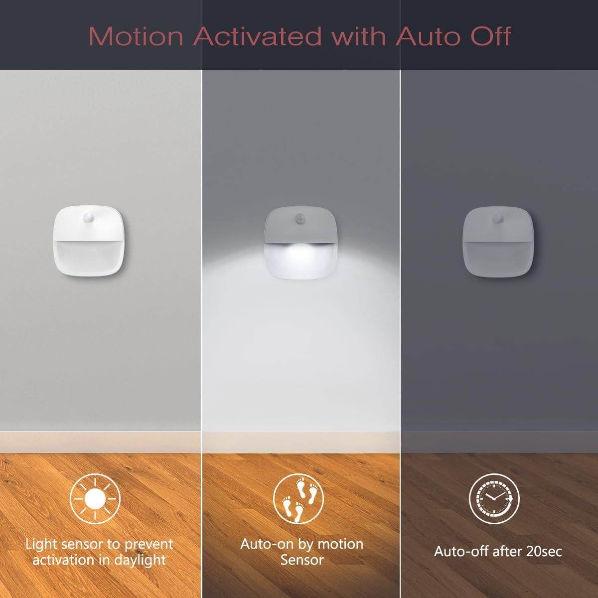 Luz Nocturna LED con Sensor de Movimiento LOFICOPER 3 Piezas