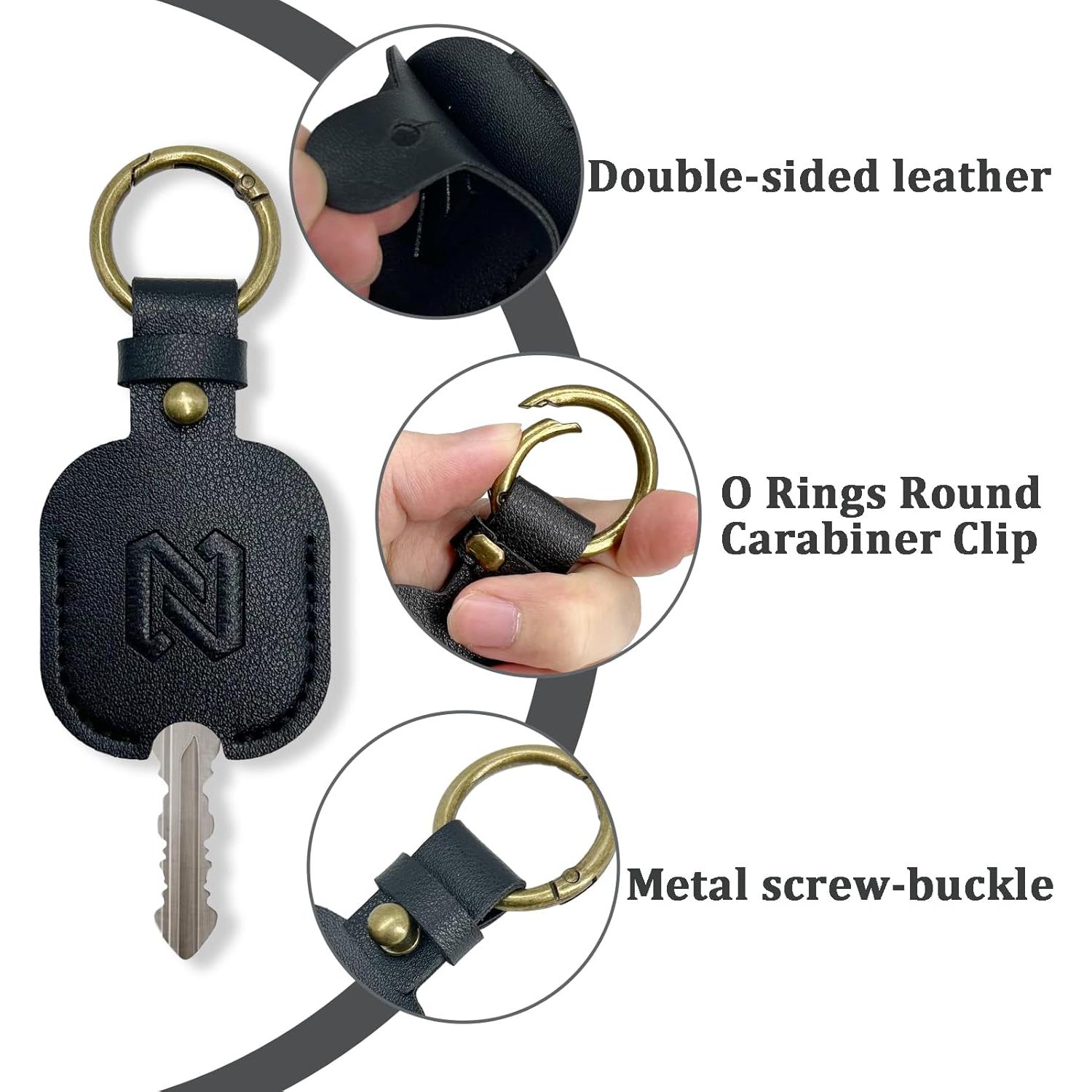 Funda de Llave de Coche de Cuero NAPHYLAIFA Vintage Negra