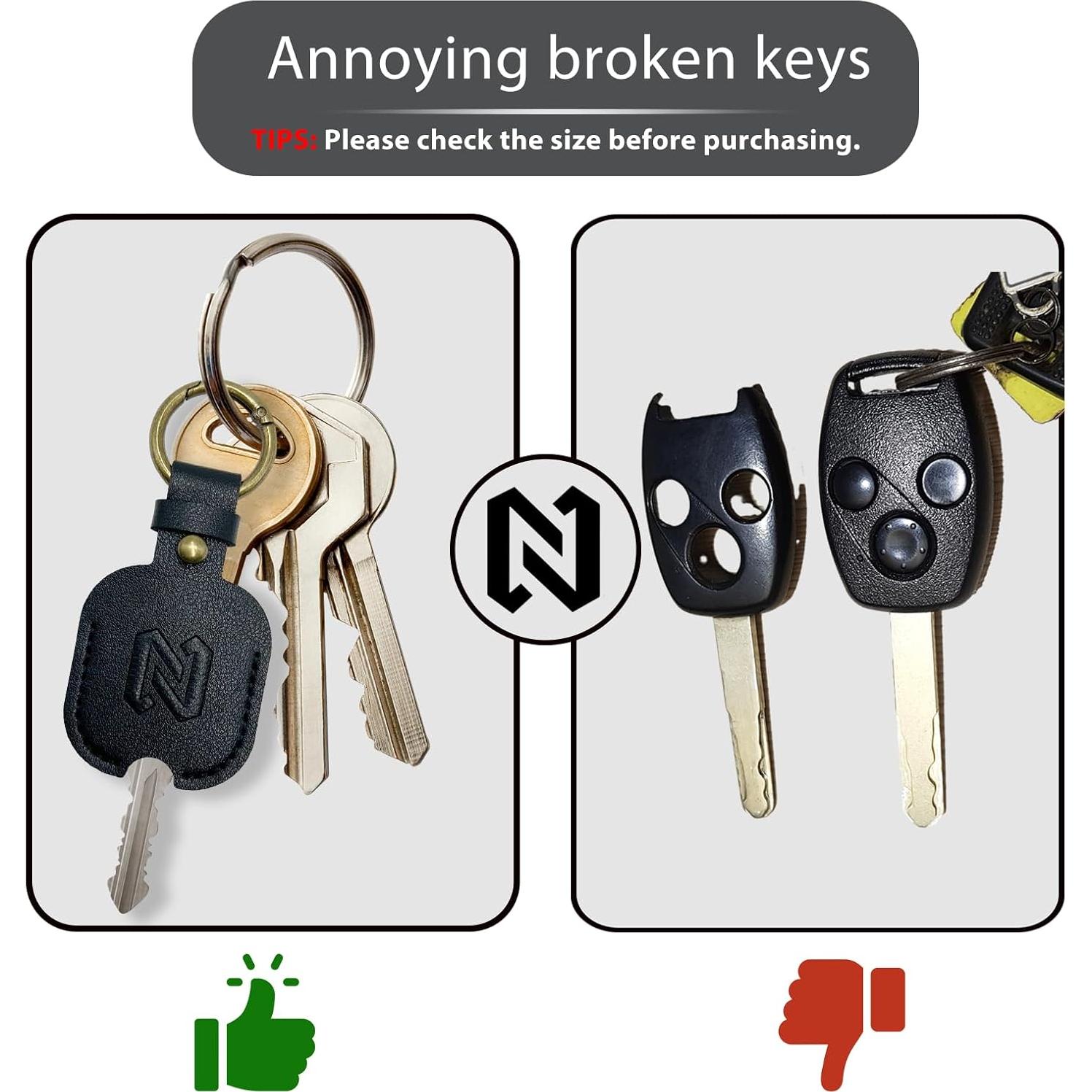 Funda de Llave de Coche de Cuero NAPHYLAIFA Vintage Negra