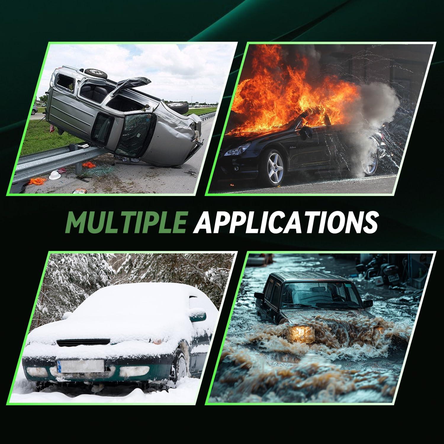 Cortador de cinturón de seguridad y martillo SINSEN, kit 2 unidades