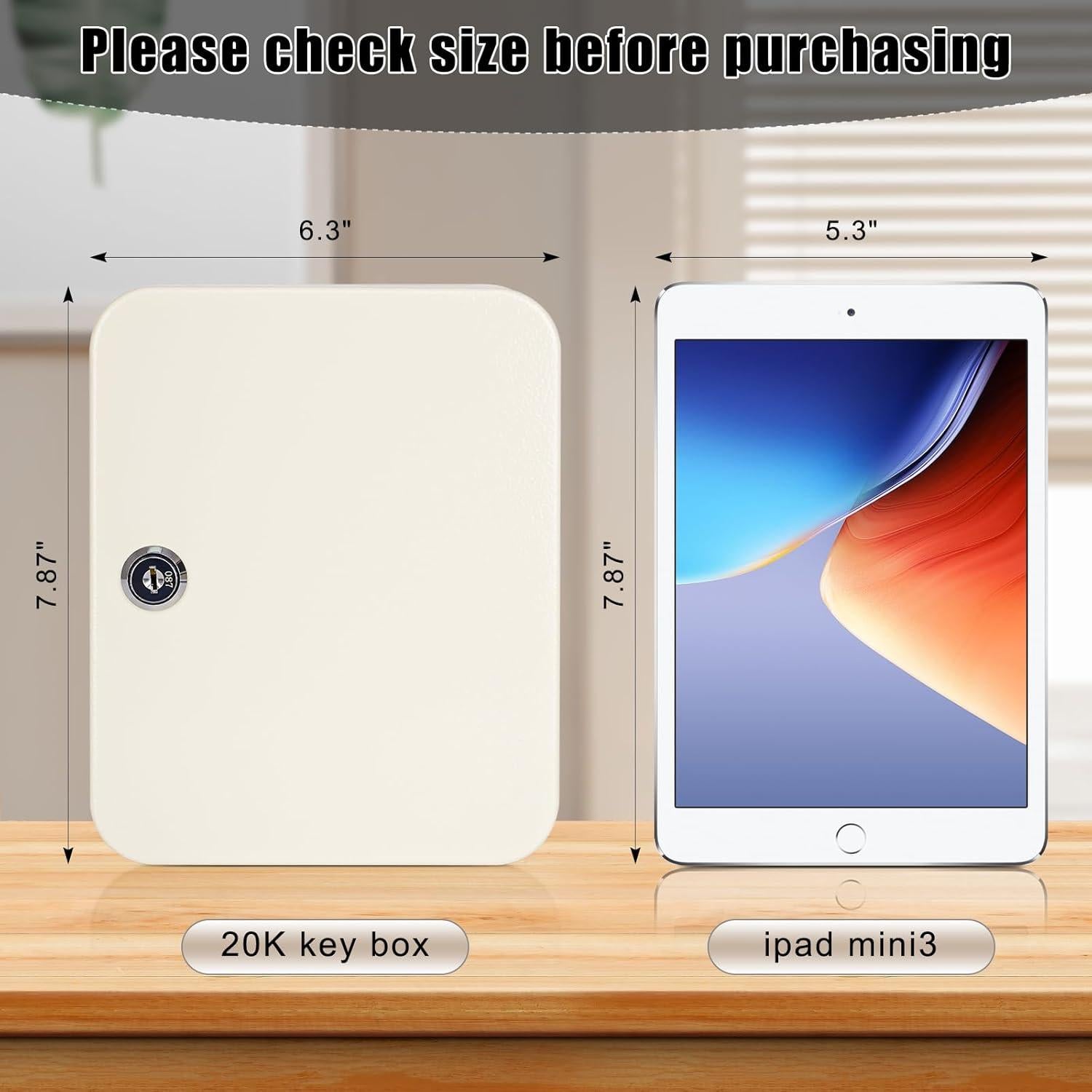 Gabinete de Llaves KYODOLED Beige con Cerradura para 20 Llaves