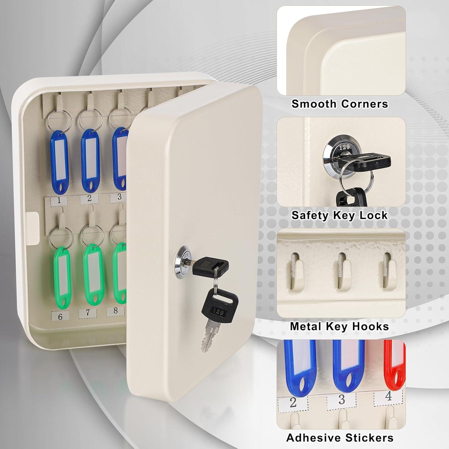 Gabinete de Llaves KYODOLED Beige con Cerradura para 20 Llaves