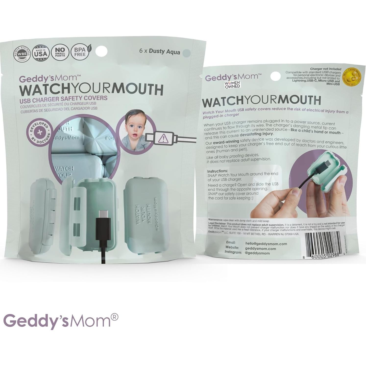 Tapa de Seguridad USB Geddy's Mom Aqua Polvoriento - 6 Unidades