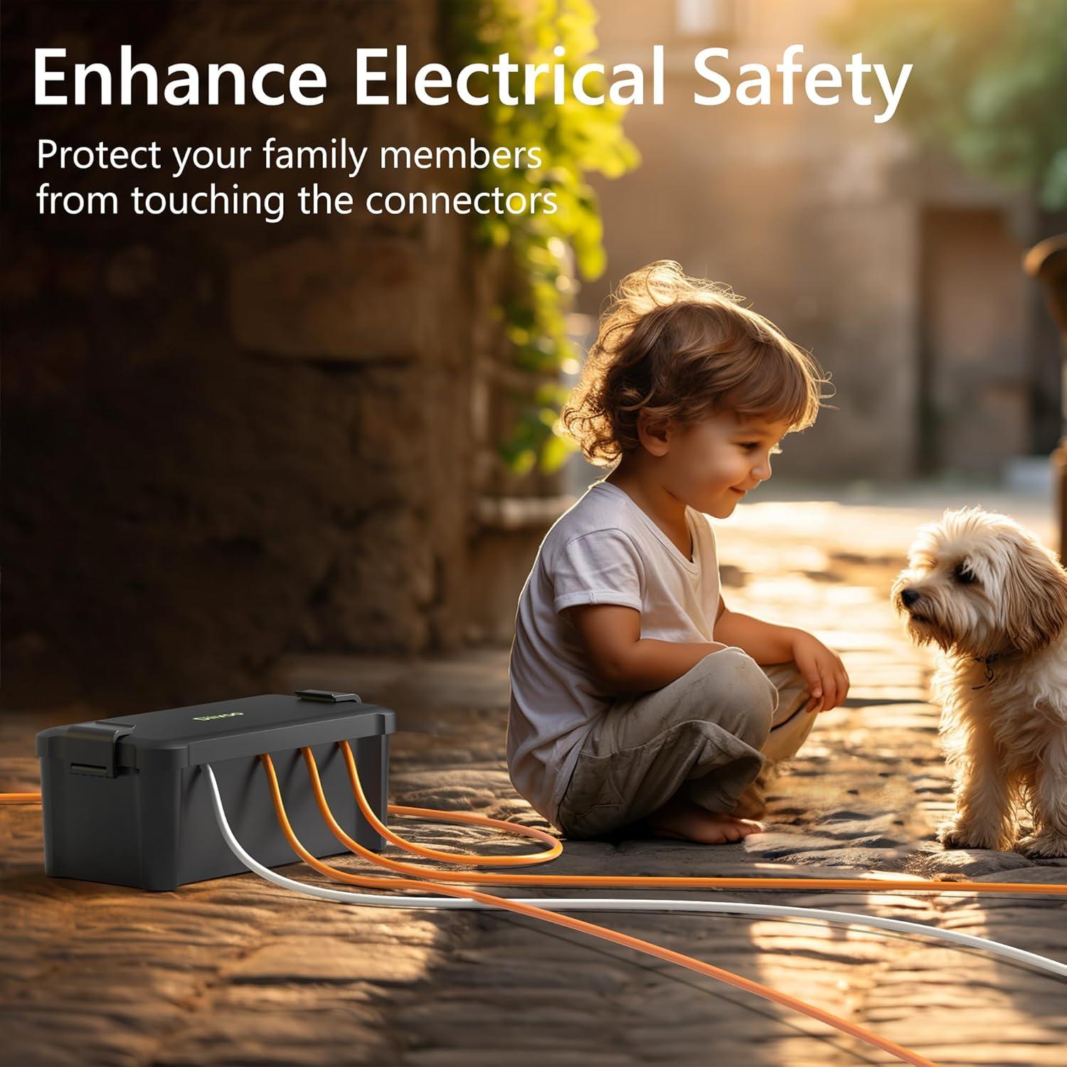 Caja Eléctrica Exterior Impermeable Diivoo Mediana Negra