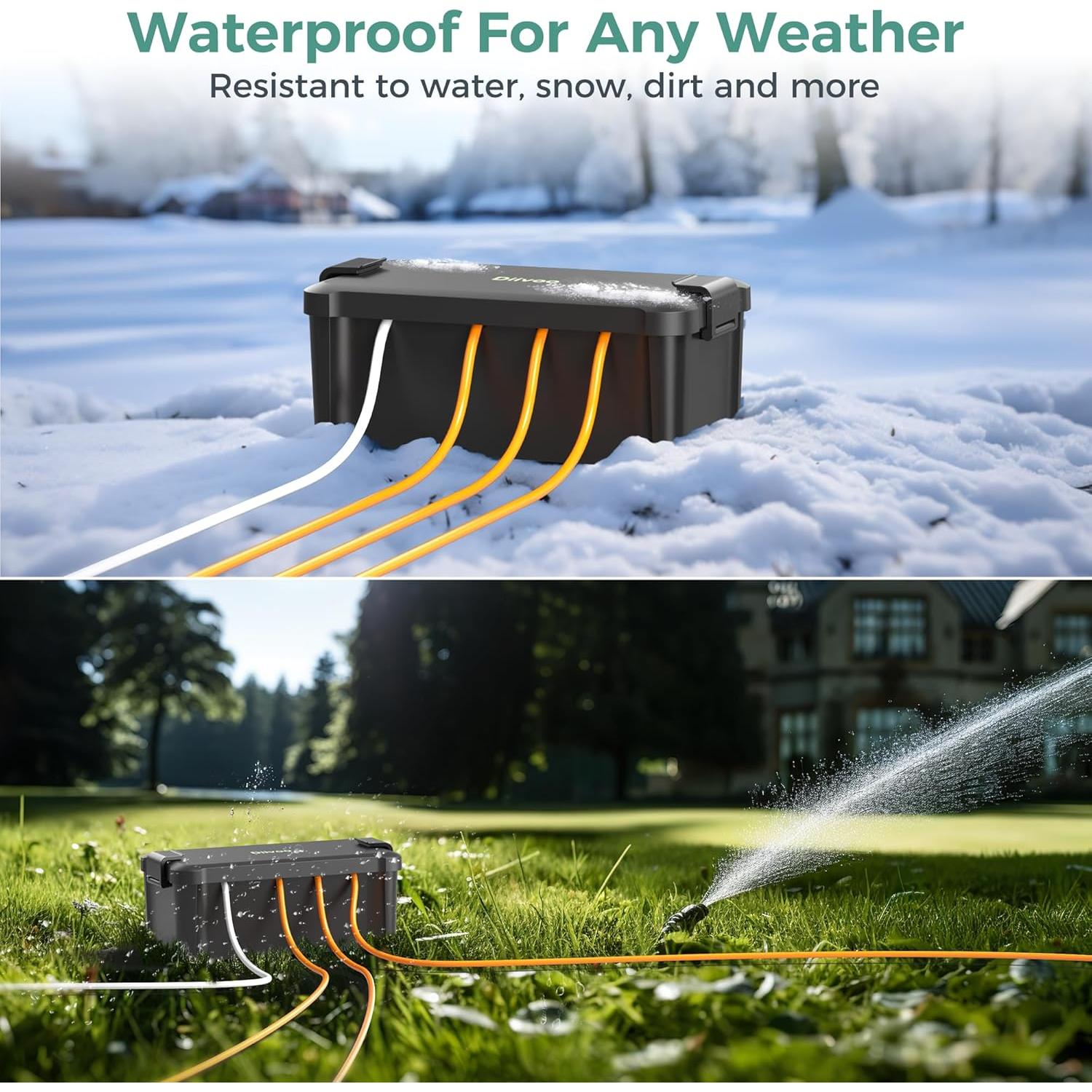 Caja Eléctrica Exterior Impermeable Diivoo Mediana Negra