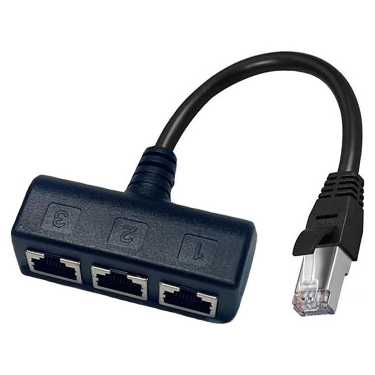 Divisor Ethernet RJ45 1 Macho a 3 Hembras HRIOEKAX Cat5 Cat6