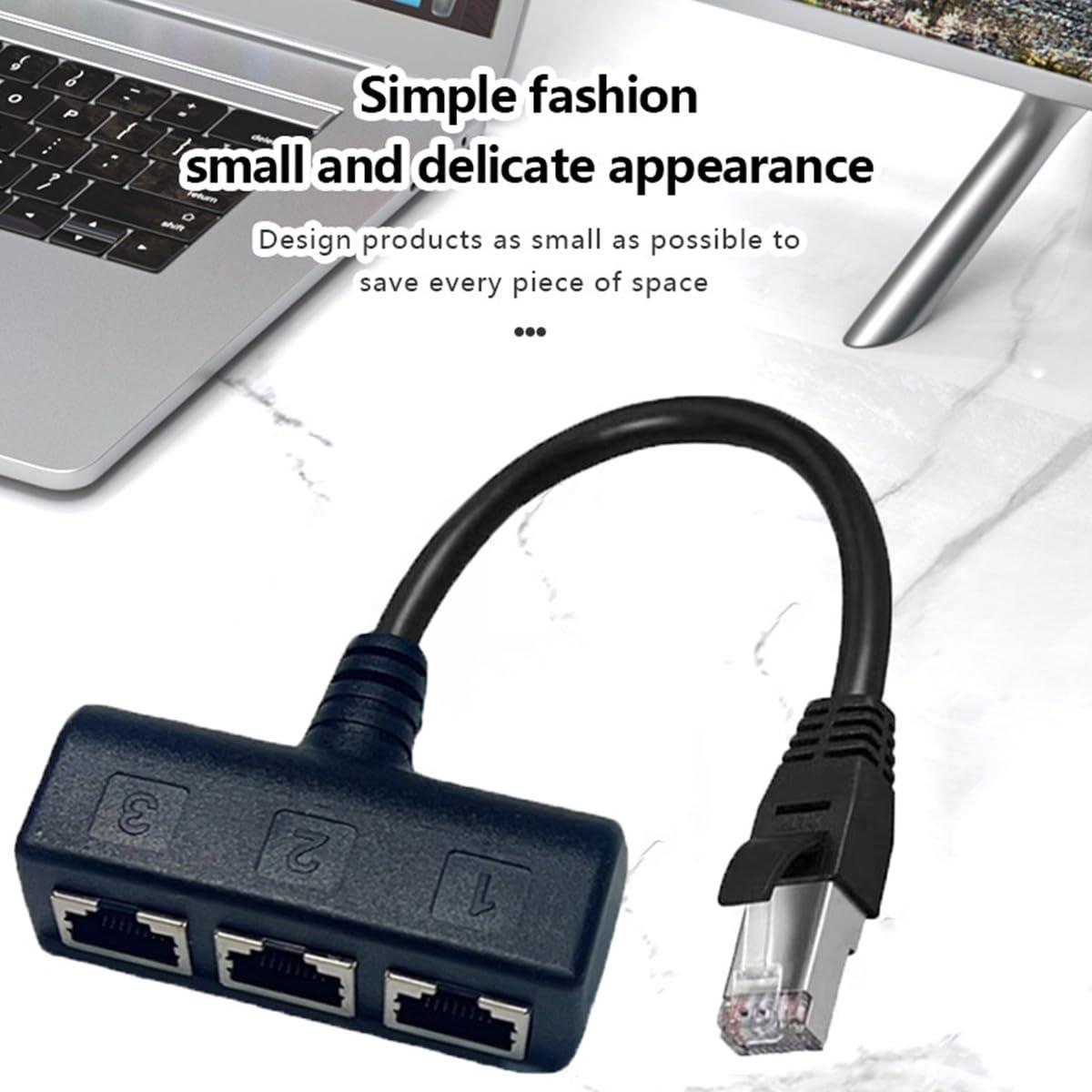 Divisor Ethernet RJ45 1 Macho a 3 Hembras HRIOEKAX Cat5 Cat6